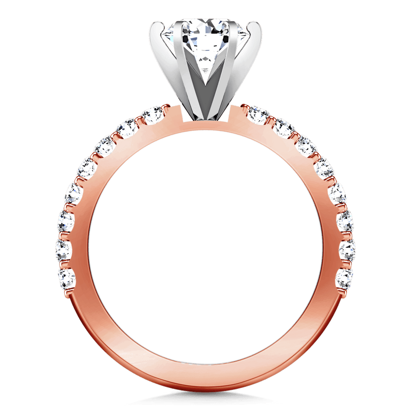 Pave Diamond Engagement Ring Lauren 14K Rose Gold