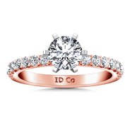 Pave Diamond Engagement Ring Lauren 14K Rose Gold