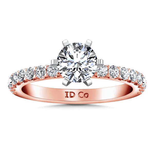 Pave Diamond Engagement Ring Lauren 14K Rose Gold