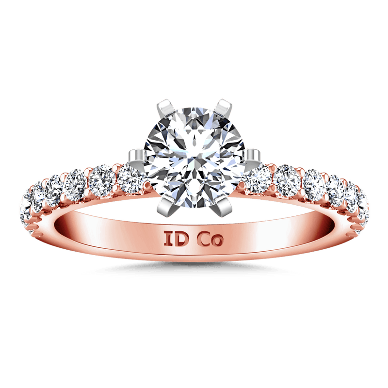 Pave Diamond Engagement Ring Lauren 14K Rose Gold