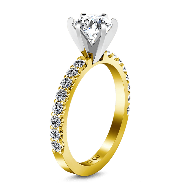Pave Diamond EngagementRing Lauren 14K Yellow Gold