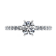 Round Diamond Pave Engagement Ring Lauren 14K White Gold