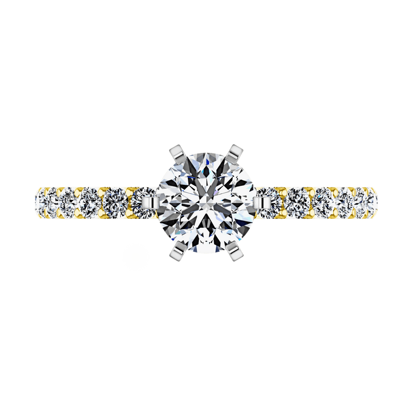 Pave Diamond EngagementRing Lauren 14K Yellow Gold