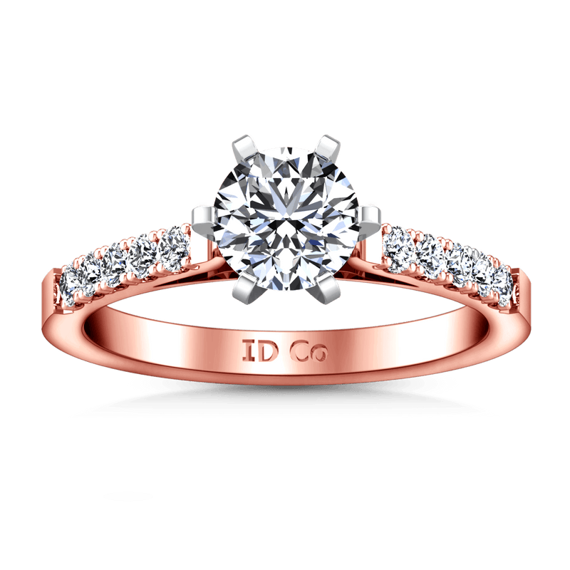 Pave Diamond Engagement Ring Beth 14K Rose Gold