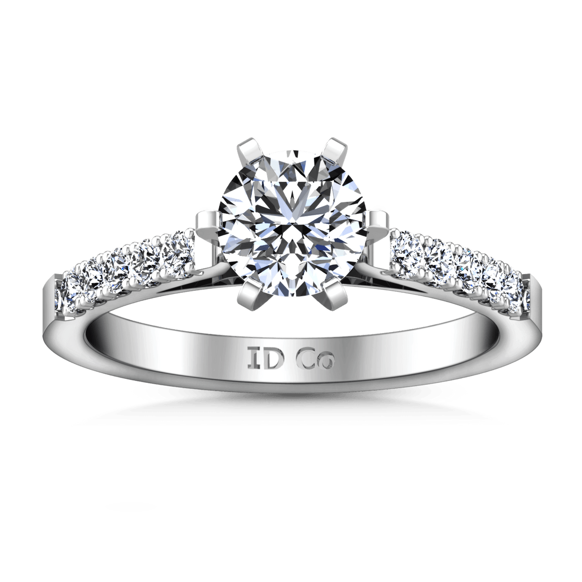 Pave Engagement Ring Beth 14K White Gold