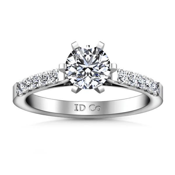 Pave Engagement Ring Beth 14K White Gold