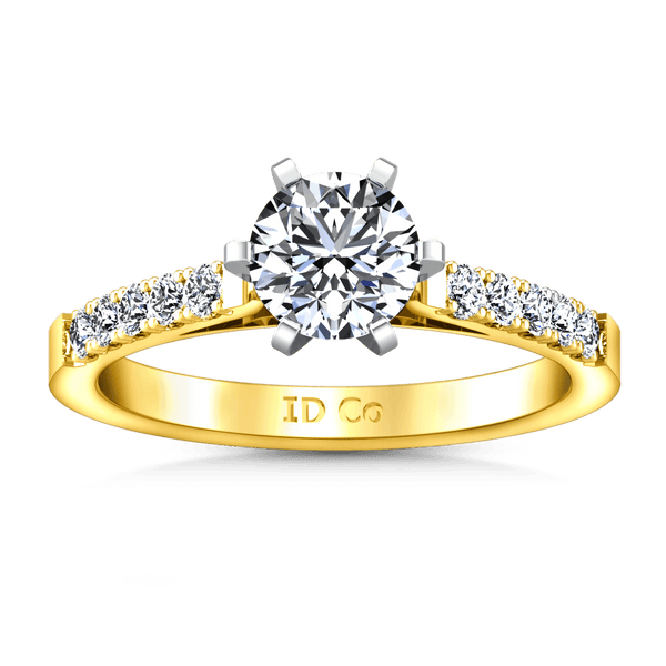 Pave Diamond EngagementRing Beth 14K Yellow Gold