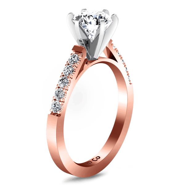 Pave Diamond Engagement Ring Beth 14K Rose Gold