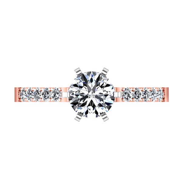 Pave Diamond Engagement Ring Lauren 14K Rose Gold