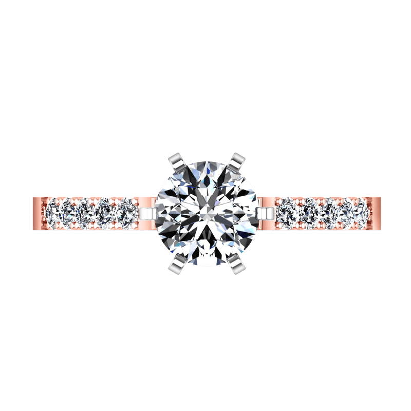 Pave Diamond Engagement Ring Lauren 14K Rose Gold