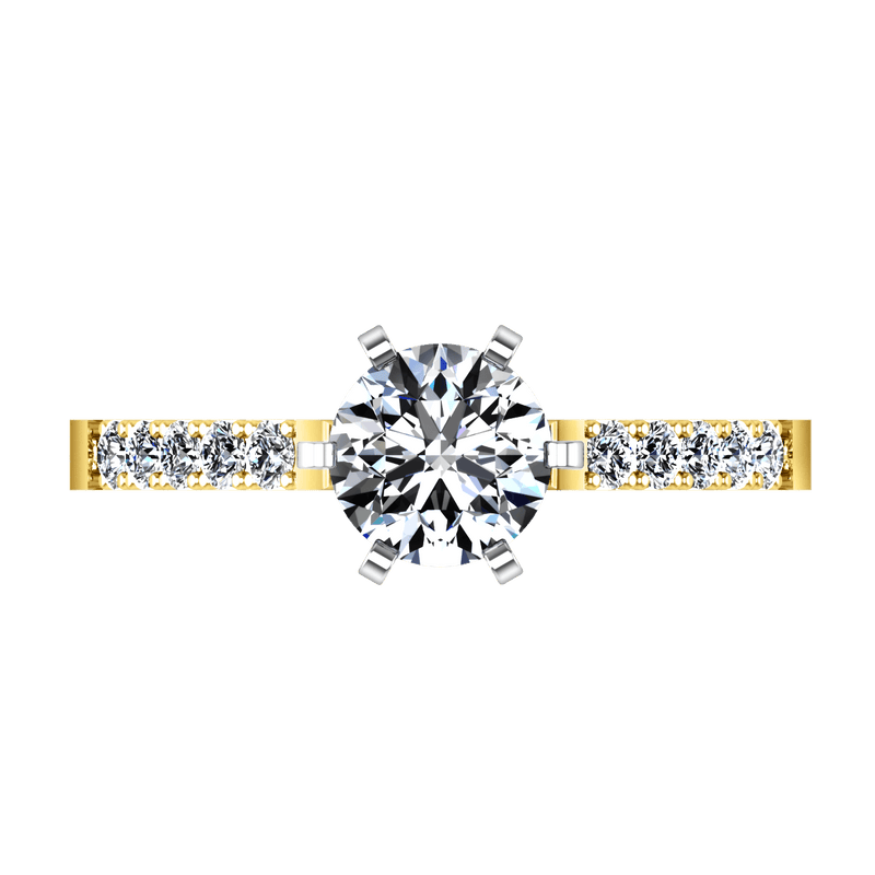 Pave Diamond EngagementRing Beth 14K Yellow Gold