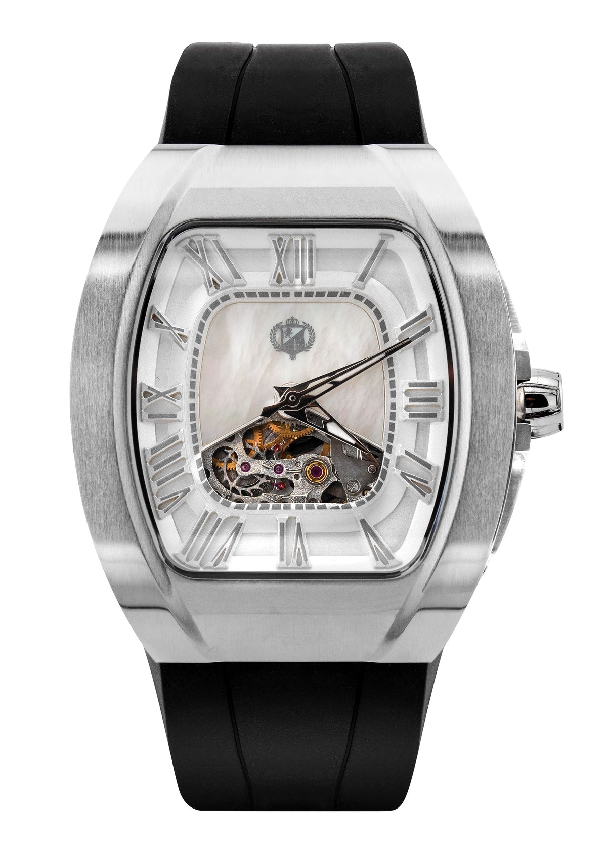 Frost NYC Evolution Women's Watch - Automatic Skeleton Steel Mother Of Pearl | WFRST-01-R-S Black Band | Pre - Sale