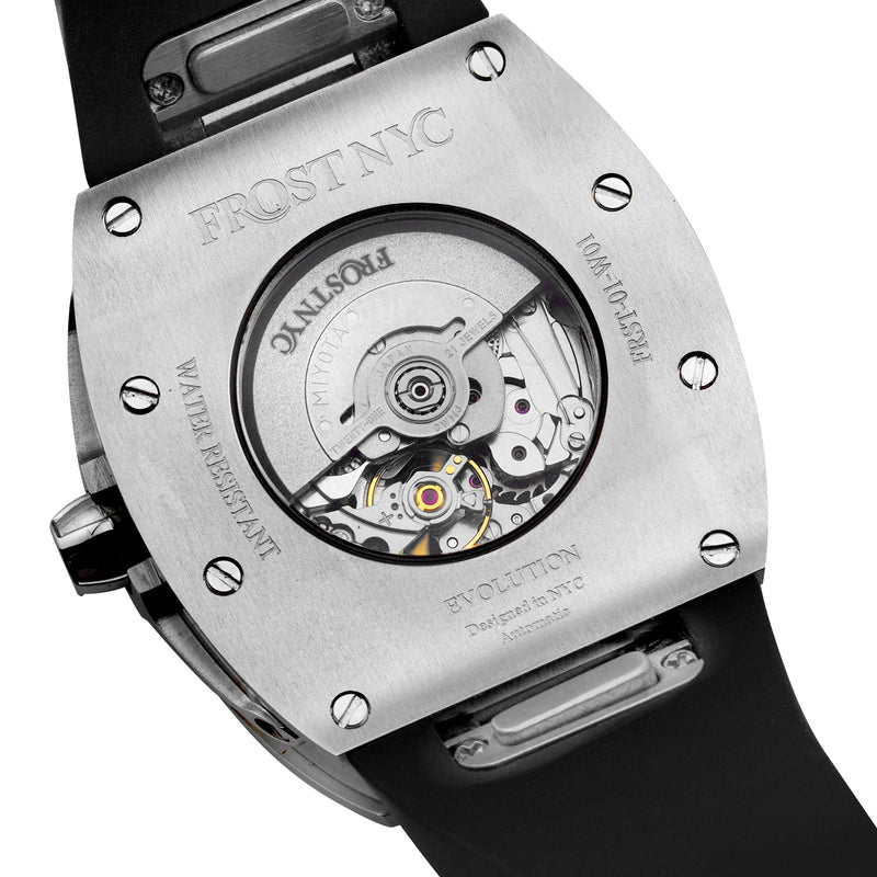 Frost NYC Evolution Women's Watch - Automatic Skeleton Steel Caged Heart | WFRST-01-H-S Black Band | Pre - Sale