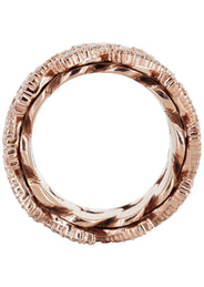 14K Rose Gold Diamond Cuban Link Ring | 4.00 Carats