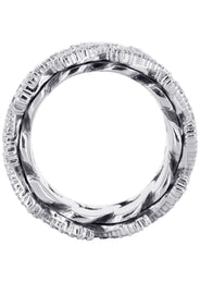 14K White Gold Diamond Cuban Link Ring | 20 Grams | 4.00 Carats