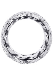 14K Rose And White Gold Diamond Cuban Link Ring | 20.11 Grams | 4.07 Carats