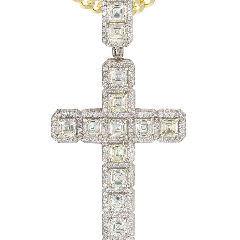 14K Yellow Gold Diamond Cross Necklace  | 8.99 Carats