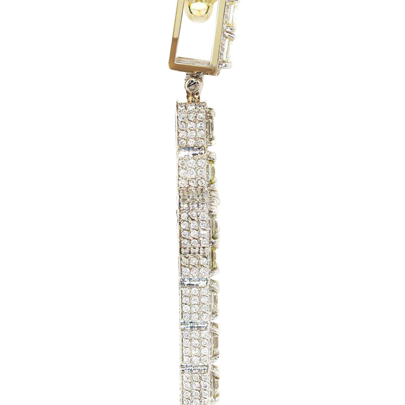 14K Yellow Gold Diamond Cross Necklace  | 8.99 Carats