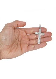 14K Yellow Gold Diamond Cross Necklace  | 8.99 Carats