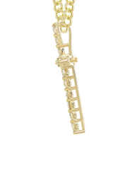 14K Yellow Gold Diamond Cross Necklace  | 3.1 Carats