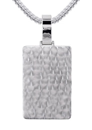 14K White Gold Dog Tag Diamond Necklace  | 10.8 Carats