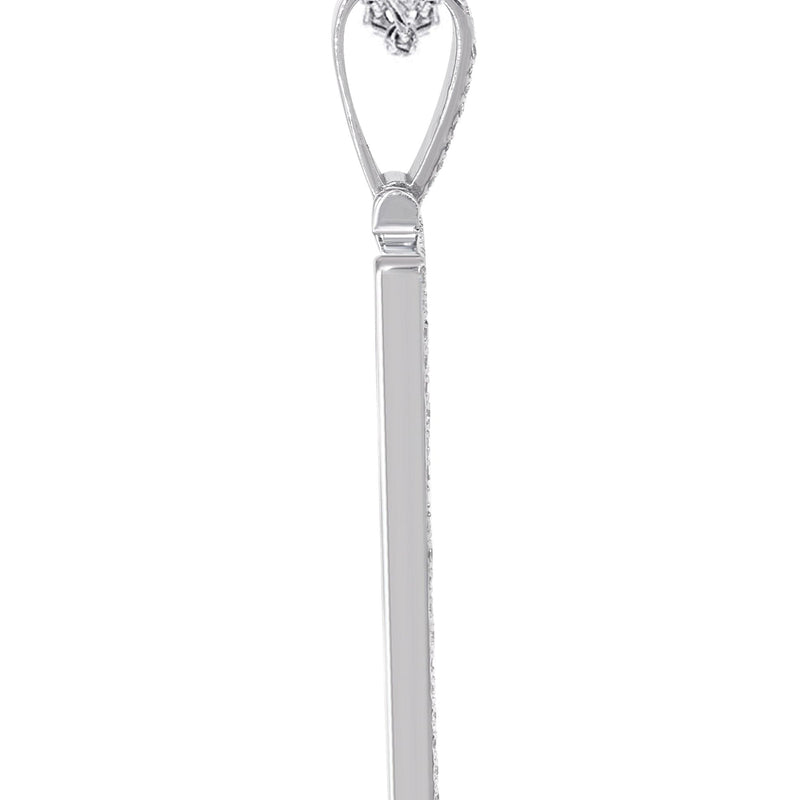 14K White Gold Dog Tag Diamond Necklace  | 10.8 Carats