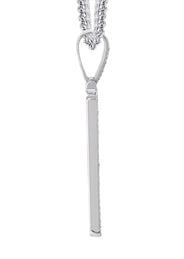 14K White Gold Dog Tag Diamond Necklace  | 10.8 Carats