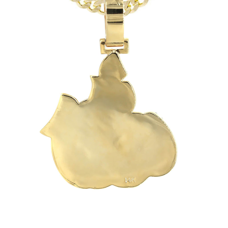 14K Yellow Gold Arabic Allah Diamond Necklace  | 7 Carats
