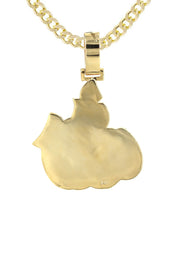 14K Yellow Gold Arabic Allah Diamond Necklace  | 7 Carats