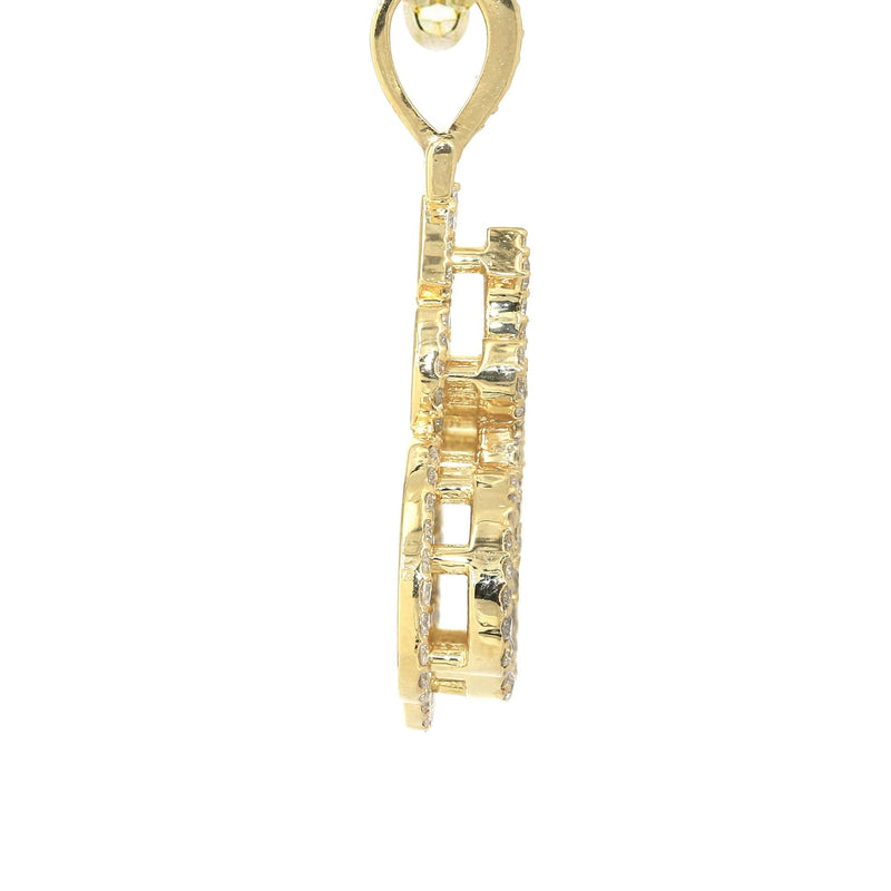 14K Yellow Gold Arabic Allah Diamond Necklace  | 7 Carats