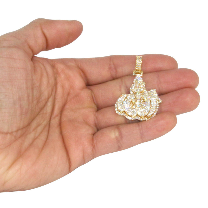 14K Yellow Gold Arabic Allah Diamond Necklace  | 7 Carats