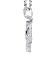 Diamond 14K White Gold Hamsa Diamond Necklace  | 8.47 Carats