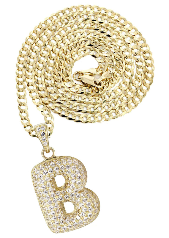 10K Yellow Gold Bubble Letter 