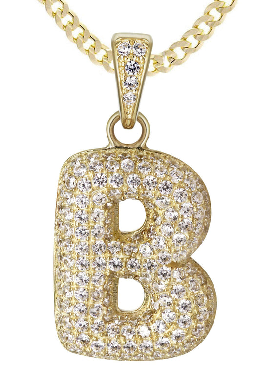 10K Yellow Gold Bubble Letter 