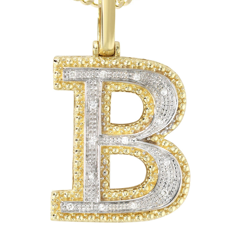 Diamond 10K Yellow Gold Letter "B" Necklace | Appx. 14.6 Grams