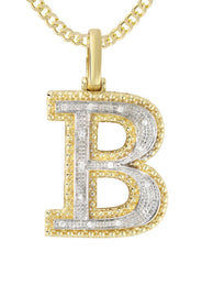 Diamond 10K Yellow Gold Letter "B" Necklace | Appx. 14.6 Grams