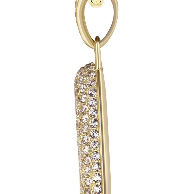 10K Yellow Gold Bubble Letter "B" CZ Necklace | Appx. 13.8 Grams