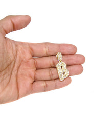 14K Yellow Gold Letter "B" Baguette Diamond Necklace | 2.15 Carats