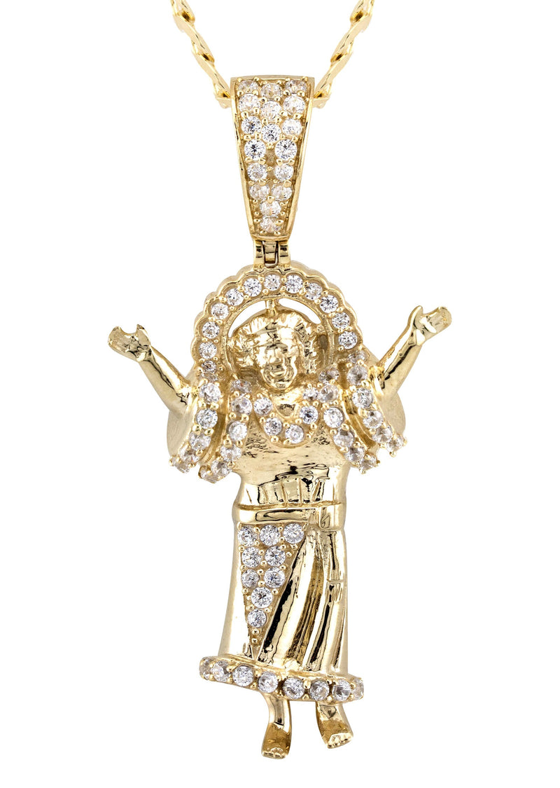 10K Yellow Gold Baby Jesus Necklace | Small 9 Grams - Large 22 Grams