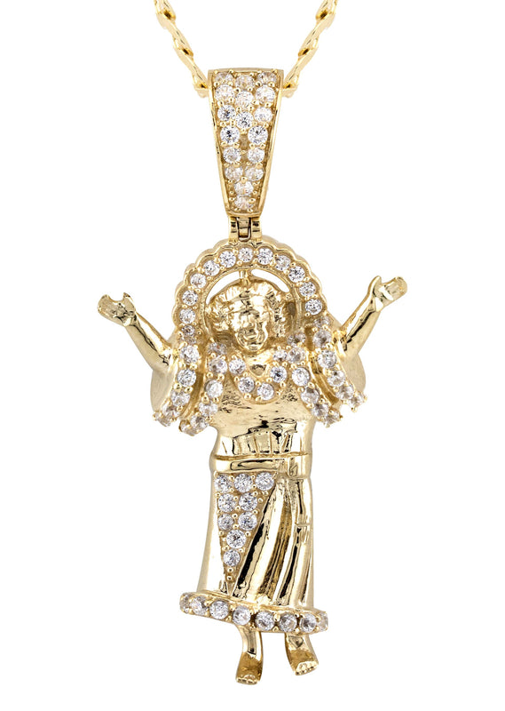 10K Yellow Gold Baby Jesus Necklace | Small 9 Grams - Large 22 Grams