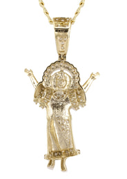 10K Yellow Gold Baby Jesus Necklace | Small 9 Grams - Large 22 Grams