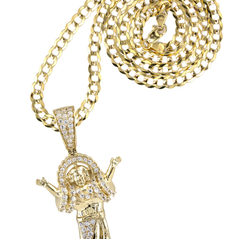 10K Yellow Gold Baby Jesus Necklace | Small 9 Grams - Large 22 Grams