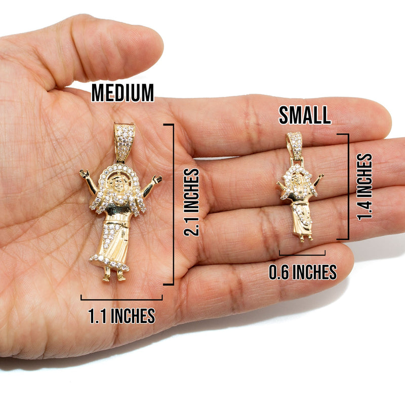 10K Yellow Gold Baby Jesus Necklace | Small 9 Grams - Large 22 Grams