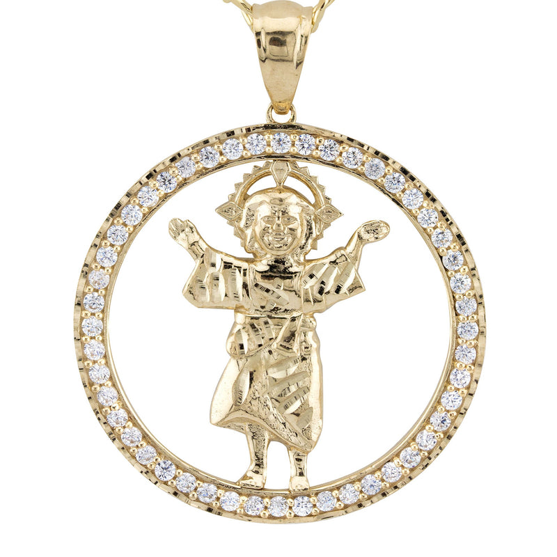 10K Yellow Gold Baby Jesus Necklace | Small 12 Grams - Large 19 Grams
