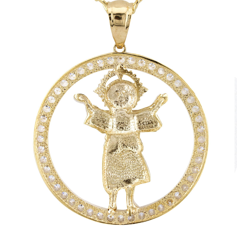 10K Yellow Gold Baby Jesus Necklace | Small 12 Grams - Large 19 Grams