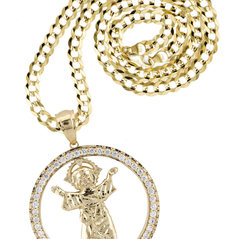 10K Yellow Gold Baby Jesus Necklace | Small 12 Grams - Large 19 Grams