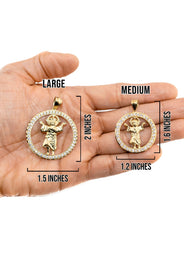 10K Yellow Gold Baby Jesus Necklace | Small 12 Grams - Large 19 Grams