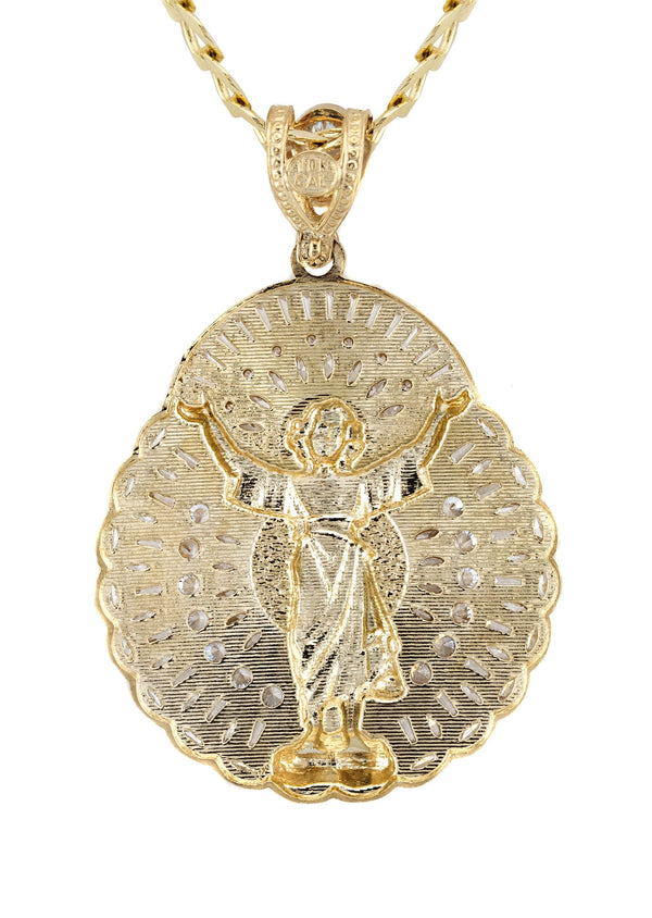 10K Yellow Gold Baby Jesus Necklace | Small 12 Grams - Large 25 Grams