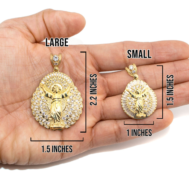 10K Yellow Gold Baby Jesus Necklace | Small 12 Grams - Large 25 Grams