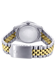 Gold & Steel Rolex Datejust Watch 16233 for Men  | 36Mm | Blue Black Roman Dial | Jubilee Band